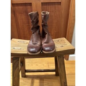 Timberland Leather Water Proof Booties Ankle Zip In The Back Brown Boots 7.5